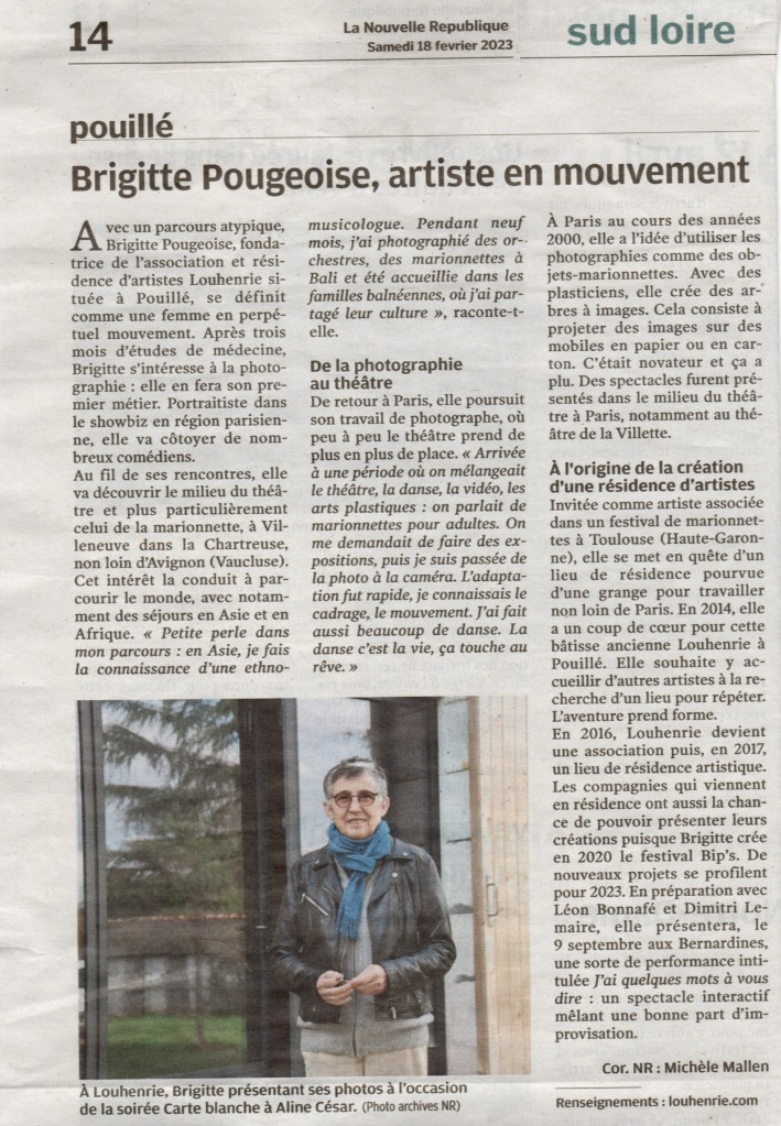 Brigitte Pougeoise, artiste en mouvement